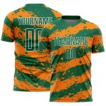 Splash Sublimation Trikot Kelly Uniform Bay Grün Fußball Custom Orange-Weiß