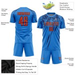 Blaues Pulver Benutzerdefinierte Sublimation Fußballtrikot Uniform Orange-Navy