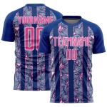 Royal Flowers Pink-Weiß Sublimation Uniform Fußballtrikot Custom