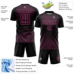 Jersey Custom Schwarz Fußball Uniform Rosa Geometrische Sublimation Linien