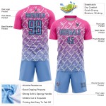 Benutzerdefinierte blau-schwarz Licht Trikot Uniform Sublimation Fußball Blitz Pink