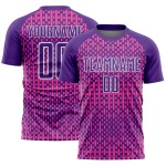 Fußball Formen Sublimation Uniform Custom Lila Rosa-Weiß Abstrakte Jersey