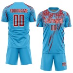 Rot-Weiß Fußball Blau Custom Uniform Sublimation Sky Jersey