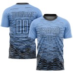 Schwarz Custom Sublimation Blau Uniform Jersey Fußball Licht