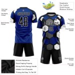 Royal Custom Fußballtrikot Schwarz-Weiß Sublimation Uniform