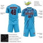 Fußball Navy-Orange Custom Sublimation Blue Sky Uniform Trikot