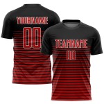 Schwarz-Rot-Weiß-Trikot Sublimation Custom Fußballuniform