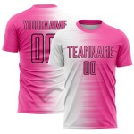 Benutzerdefinierte Uniform Sublimation Fußball Linie Gradient Weiß-Schwarz Jersey Rosa