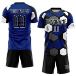 Royal Custom Fußballtrikot Schwarz-Weiß Sublimation Uniform