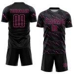 Fußball Sublimation Schwarz Uniform Jersey Custom Pink