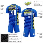 Marineblau-Gold Royal Sublimation Uniform Trikot Weiß Fußball Custom