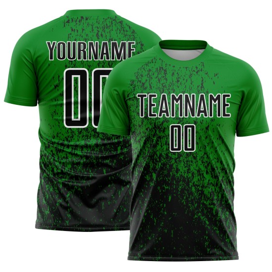 Fußball Kunst Sublimation Grün Fragment Uniform Abstrakte Schwarz-Weiß Gras Jersey Custom