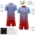 Jersey Fußball Rot Licht Uniform Custom Blau Sublimation