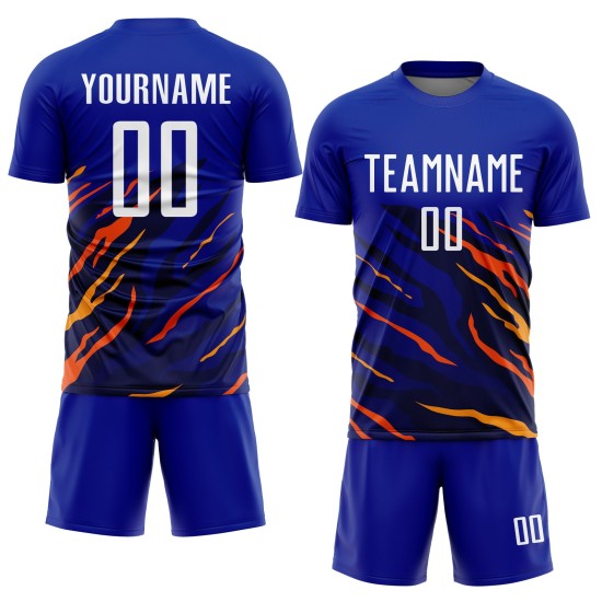 Gelb-Schwarz Weiß Fußball Sublimation Royal Jersey Uniform Custom