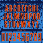 Blaues Pulver Benutzerdefinierte Sublimation Fußballtrikot Uniform Orange-Navy