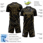 Alte benutzerdefinierte Lightning Gold Sublimation Jersey Uniform schwarz Fußball