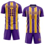 Fußball Sublimation Jersey Custom Gold-Weiß Uniform Streifen Lila