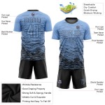 Schwarz Custom Sublimation Blau Uniform Jersey Fußball Licht