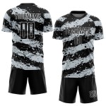Sublimation Grau-Weiß Schwarz Jersey Fußball Custom Splash Light Uniform