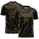 Alte benutzerdefinierte Lightning Gold Sublimation Jersey Uniform schwarz Fußball