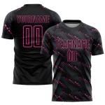Fußball Sublimation Schwarz Uniform Jersey Custom Pink