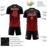 Schwarz-Rot-Weiß-Trikot Sublimation Custom Fußballuniform