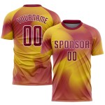 Sublimation Fußballuniform Custom Crimson-Weiß Jersey Gold