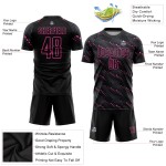 Fußball Sublimation Schwarz Uniform Jersey Custom Pink