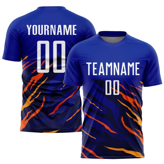 Gelb-Schwarz Weiß Fußball Sublimation Royal Jersey Uniform Custom