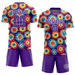 Krawatte Sublimation Uniform Lila-Weiß Jersey Custom Dye Fußball