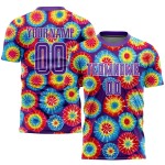 Krawatte Sublimation Uniform Lila-Weiß Jersey Custom Dye Fußball