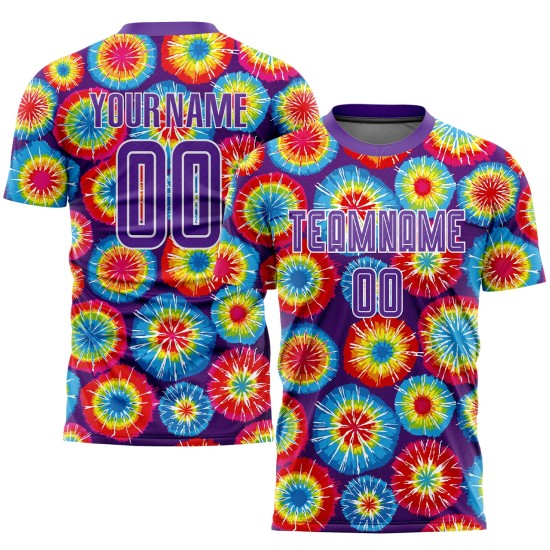 Krawatte Sublimation Uniform Lila-Weiß Jersey Custom Dye Fußball