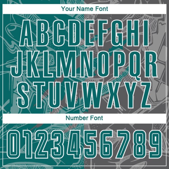 Graue Uniform Graffiti Fußball Jersey Scratch Teal-Steel Muster Custom Sublimation