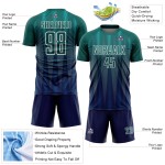 Fußballtrikot Uniform Gradient Line Sublimation Neon Navy-Weiß Custom Grün