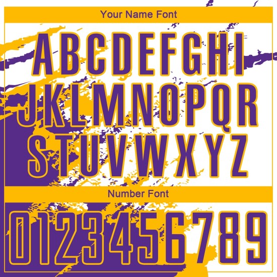 Uniform Sublimation Custom Weiß Jersey Splash Lila-Gold Fragment Fußball Kunst Abstrakt
