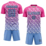 Benutzerdefinierte blau-schwarz Licht Trikot Uniform Sublimation Fußball Blitz Pink