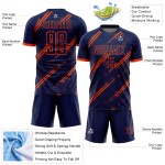 Sublimationsuniform Orange Fußballtrikot Custom Navy Sublimationsuniform Orange Fußballtrikot Custom Navy