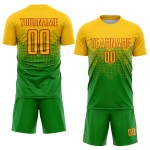 Gras Sublimation Custom Fußball Gold-Rot Grün Uniform Trikot