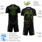 Abstrakte Jersey Uniform Kunst Fußball Neon Sublimation Grün-Pink Fragment Custom Schwarz