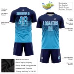 Sublimation Custom Navy Blau-Weiß Uniform Fußball Sky Trikot