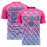 Benutzerdefinierte blau-schwarz Licht Trikot Uniform Sublimation Fußball Blitz Pink