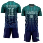 Fußballtrikot Uniform Gradient Line Sublimation Neon Navy-Weiß Custom Grün