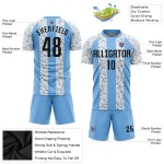 Fußballtrikot Uniform Sublimation Custom Schwarz-Weiß Blau Licht