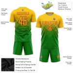 Gras Sublimation Custom Fußball Gold-Rot Grün Uniform Trikot