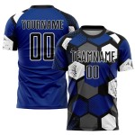 Royal Custom Fußballtrikot Schwarz-Weiß Sublimation Uniform
