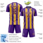 Fußball Sublimation Jersey Custom Gold-Weiß Uniform Streifen Lila