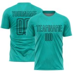 Aqua Fußball Jersey Custom Schwarz Formen Geometrische Uniform Sublimation