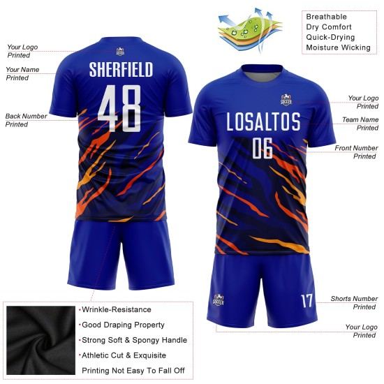Gelb-Schwarz Weiß Fußball Sublimation Royal Jersey Uniform Custom