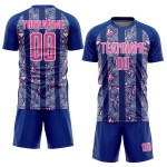 Royal Flowers Pink-Weiß Sublimation Uniform Fußballtrikot Custom