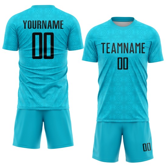 Black Lakes Uniform Jersey Formen Sublimation Custom Blau Fußball Geometrisch